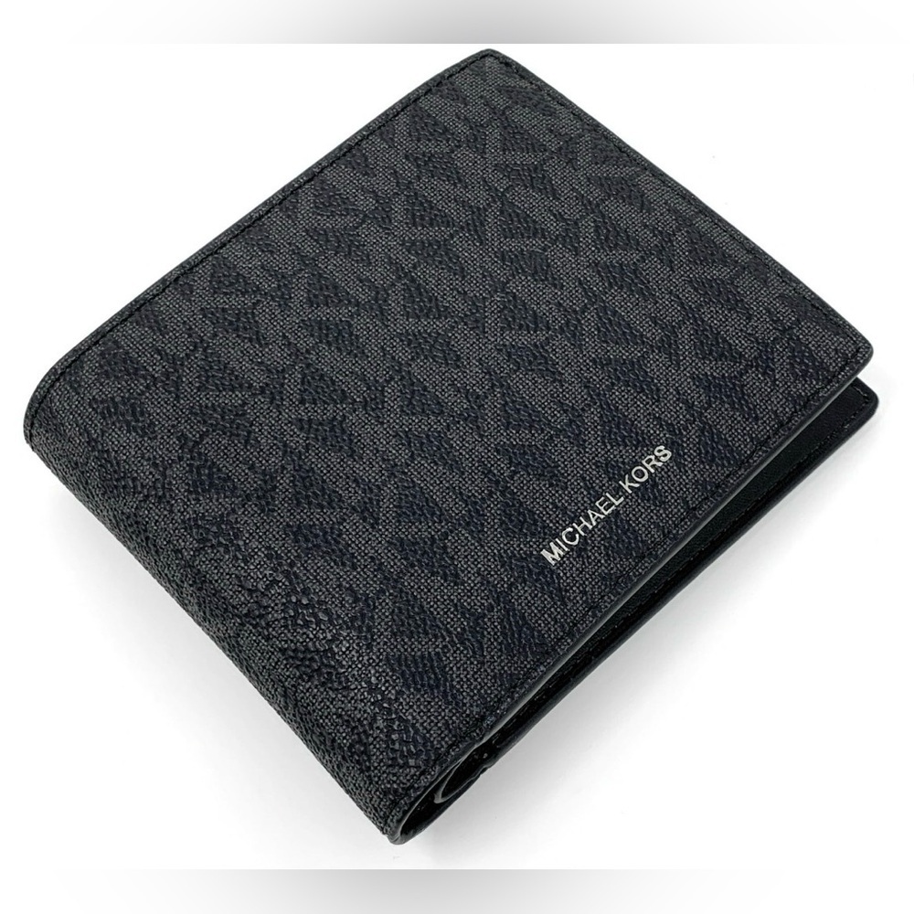 Michael Kors Black Signature Bi-Fold Card & Key Holder